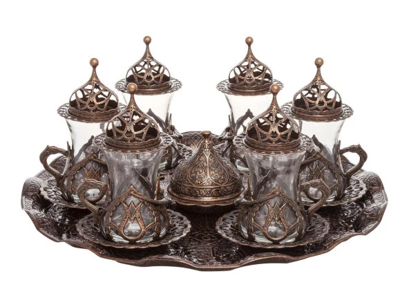 6'LI ÇAY SETİ ANTİK BAKIR GRUPLAR