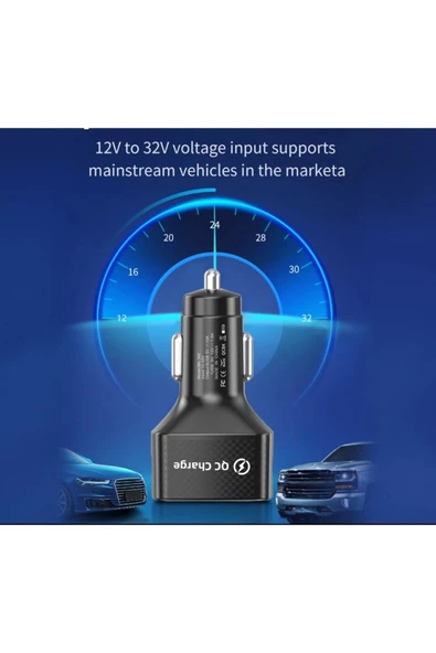 Usb 6 giriş araç hızlı şarj cihazı ( tüm telefonlara uygundur) - 4