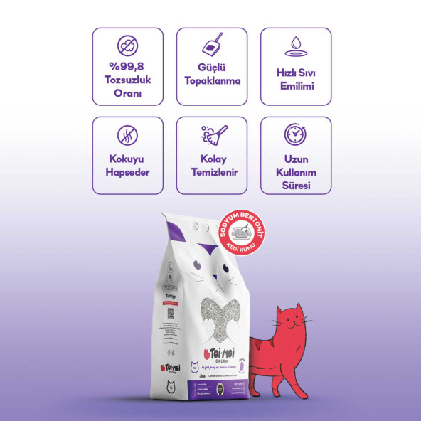 TOİ MOİ CAT LİTTER KARBONLU KEDİ KUMU  5LT LAVANDA - 4