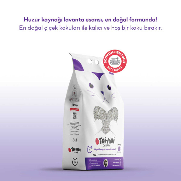 TOİ MOİ CAT LİTTER KARBONLU KEDİ KUMU  5LT LAVANDA - 5