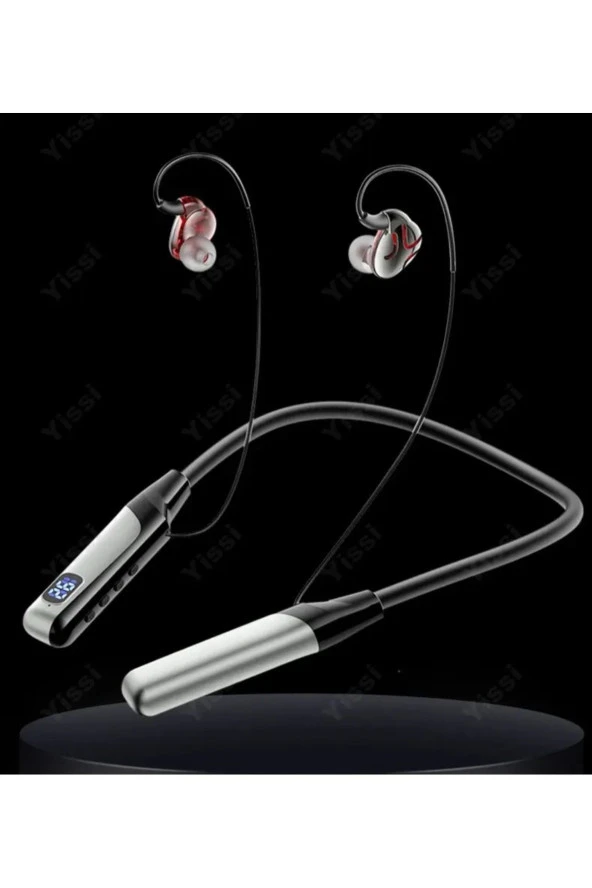 Uzun Ömürlü Spor Boyun Bandı Kulaklıklar Kablosuz Bluetooth 5.3 LED Ekran HIFI
