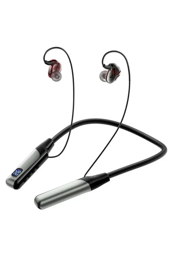 Uzun Ömürlü Spor Boyun Bandı Kulaklıklar Kablosuz Bluetooth 5.3 LED Ekran HIFI - 2