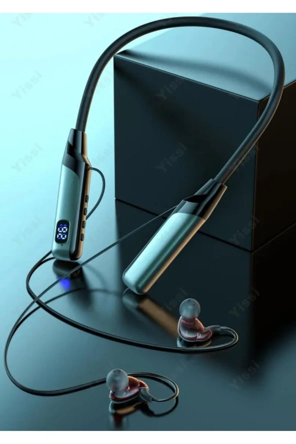 Uzun Ömürlü Spor Boyun Bandı Kulaklıklar Kablosuz Bluetooth 5.3 LED Ekran HIFI - 4
