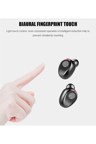 TWS kablosuz Bluetooth kulaklık LED dokunmatik Stereo gürültü önleyici kulaklık spor kulaklık - 3