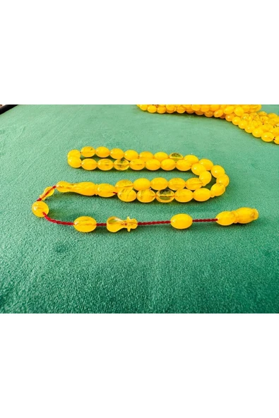 Tesbih sığma kehribar damarlı kehribar tesbih Ebat: 6/9.5 - 2