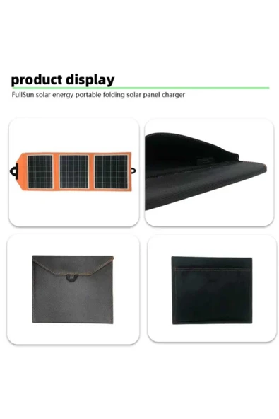 Kamp Güneş Paneli Usb Girişli 15w Su Geçirmez Güneş Enerjisi Şarj Cihazı - 2