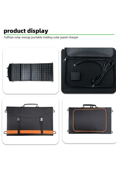 Güneş Paneli Katlanabilir 60 W Portatif Solar Su Geçirmez Hızlı Sarjlı Güneş Panelli - 2