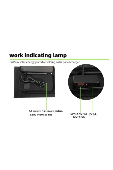 Kamp Güneş Paneli Katlanabilir 40w Çanta Tipi - 4