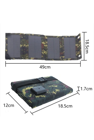 Güneş paneli katlanabilir güneş enerjisi şarj cihazı usb girişli - 2