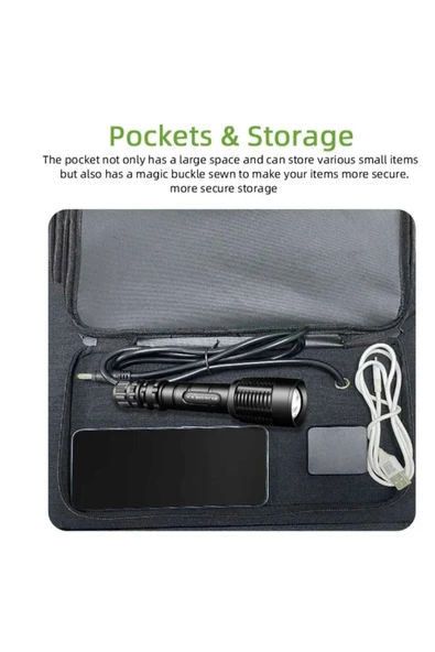 Güneş Paneli 75 W Portatif Solar Taşınabilir Su Geçirmez Hızlı Şarj Özellikli - 5