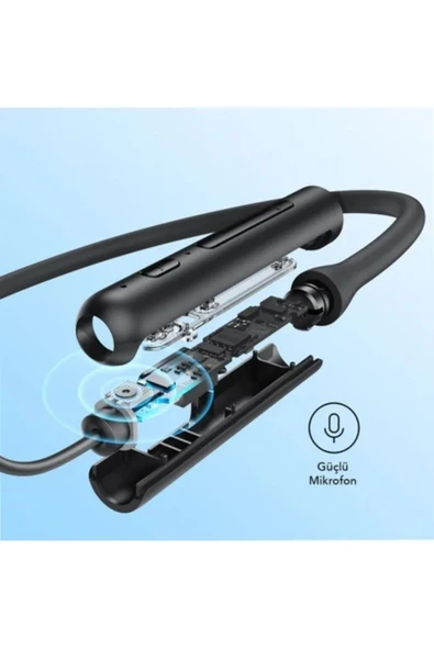 Kablosuz kulaklık süper bas Bluetooth kulaklık boyun bantlı gürültü azaltma özellikli - 3