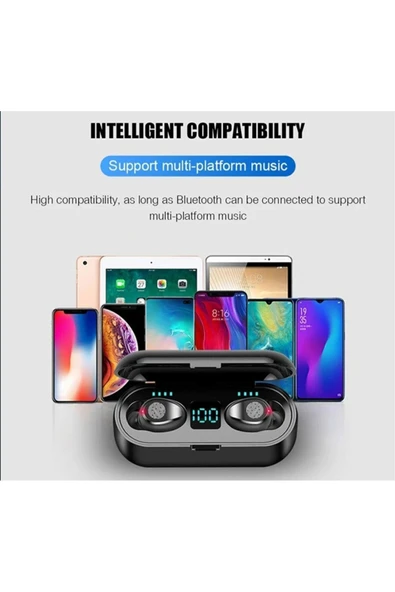 TWS kablosuz Bluetooth kulaklık LED dokunmatik Stereo gürültü önleyici kulaklık spor kulaklık - 2