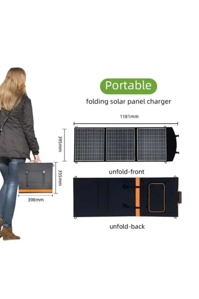 Güneş Paneli 75 W Portatif Solar Taşınabilir Su Geçirmez Hızlı Şarj Özellikli - 2