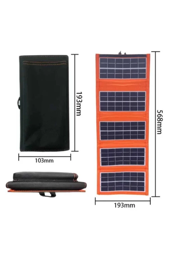 Taşınabilir Portatif Solar Güneş Paneli Usb Girişli Katlanabilir