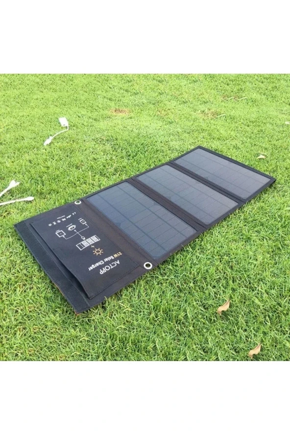 Solar 21kamp Güneş Panelli Usb Girişli Katlanabilir Güneş Enerjili Şarj Cihazı