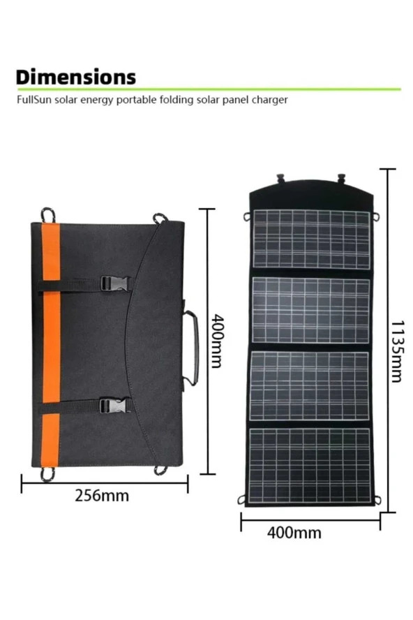 Güneş Paneli Katlanabilir 60 W Portatif Solar Su Geçirmez Hızlı Sarjlı Güneş Panelli