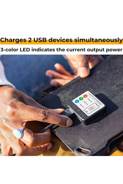 Güneş Paneli 21w Usb Girişli Katlanabilir Su Geçirmez Güneş Enerjisi Şarj Cihazı - 6