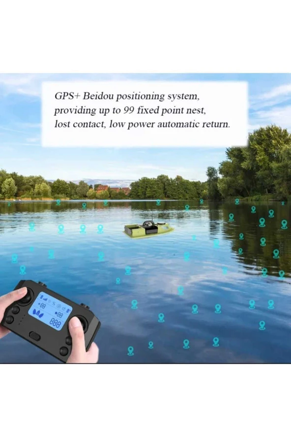 Sazan Yemleme(TEKNE VE BOTU) Gps Özelli?kli? (100 NOKTA KONUM) 500 Metre Uzaklık Menzilli - 5