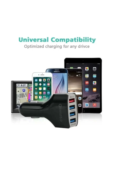 Araç şarj cihazı 4 USB GİRİŞLİ hızlı şarj cihazı Uyumlu - 3