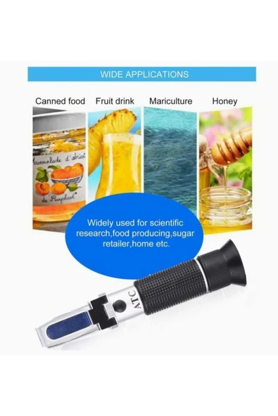 Yiyecek Ölçer Brix Refraktometre Şeker Yiyecek İçecekleri İçerik Ölçer Aracı Testi Elde Taşınır - 2