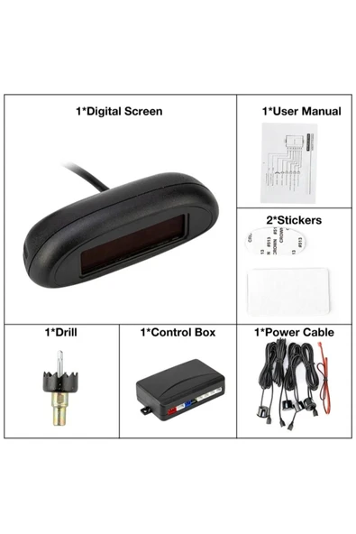 Araç Park sensörü dijital göstergeli sesli ikaz sistemi her araca uyumlu - 5