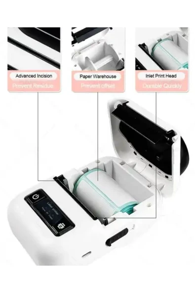 Barkod Yazıcı Yapışkan Etiket Taşınabilir Yazıcı Takı Etiket Max 57mm Etiket Yazıcı - 7