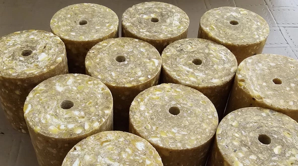 Sazan Yemleme( Balık Yemi )delikli Silindir Mısır Küspesi Ortalama 100 gr 20 Adet - 2