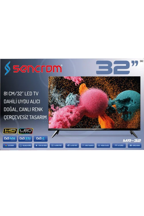 Sencrom 32inc 81 Ekran Uydulu Çerçevesiz TV