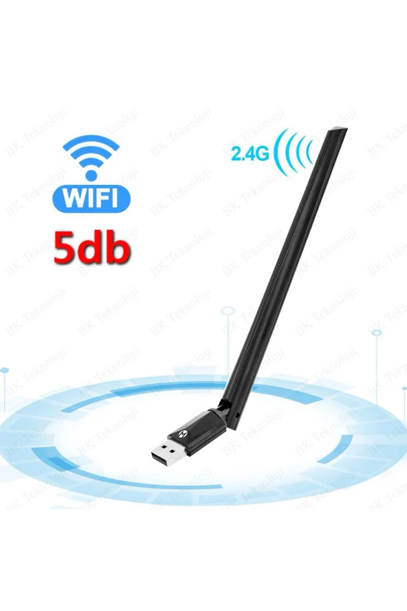 USB Wireless Wifi Adaptör 2.4 GHz 150 Mbps 5 dbi Antenli - 4