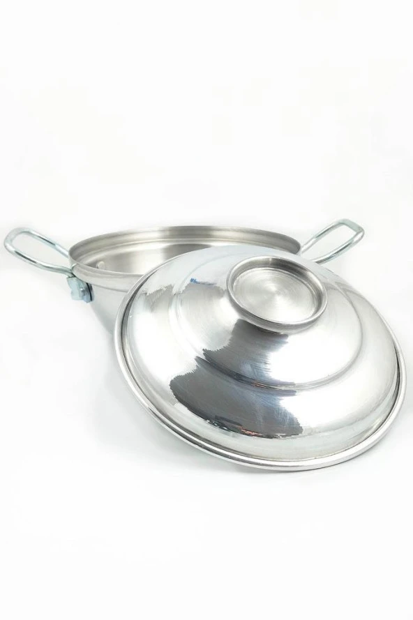 Alüminyum Kulplu Kapaklı 34cm Kızartma Haşlama Tenceresi - Resim 2