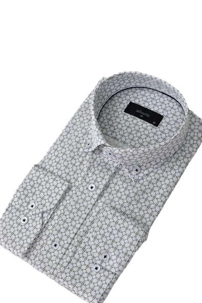 Erkek Uzunkol Piti Kareli Gömlek BGL-ST03798 - Resim 7