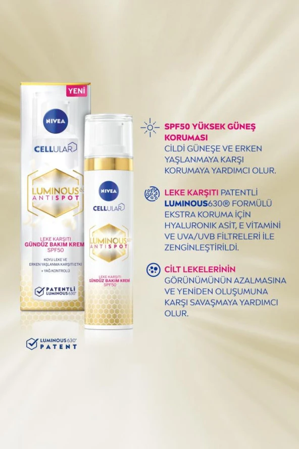 Nivea Luminous630 Leke Karşıtı Gündüz Yüz Kremi 40 Ml,spf50 Yüksek Güneş Korumalı - 7