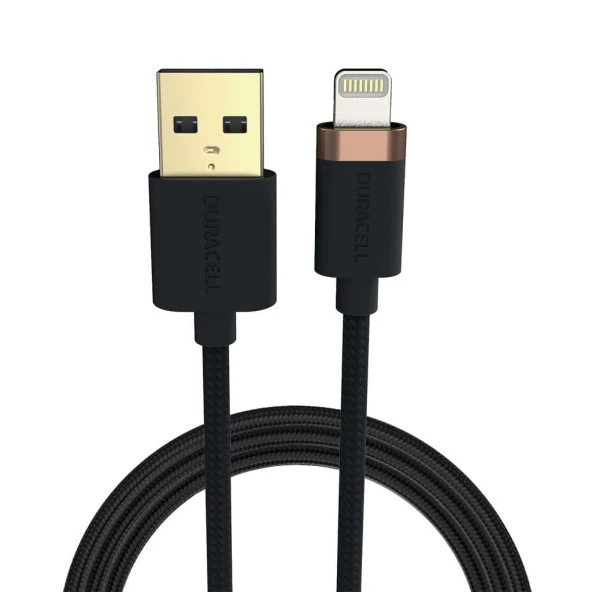 Duracell 2m Lightning to USB-A Örgülü Şarj Kablosu - Siyah - 2