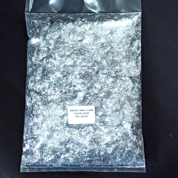 GLİTTER EPOKSİ REÇİNE SANATSAL EL İŞİ KIRPIK GÖRÜNÜMLÜ GLİTTER NAİL ART MAKYAJ SİM GÜMÜŞ RENK 250 GR ürün görseli 1