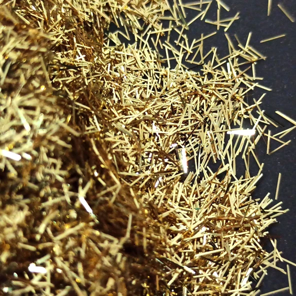 GLİTTER EPOKSİ REÇİNE SANATSAL EL İŞİ KIRPIK GÖRÜNÜMLÜ GLİTTER NAİL ART MAKYAJ SİM ALTIN RENK 250 GR - Resim 2