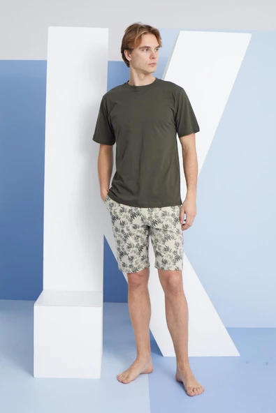 Kly Erkek Oliv Kısa Kol Pijama Takımı 2013 ürün görseli 1