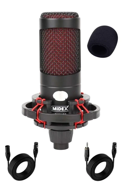 Midex CXN-30 Paket-4 Stüdyo Ses Kartlı Condenser Mikrofon Stand Seti - Resim 2