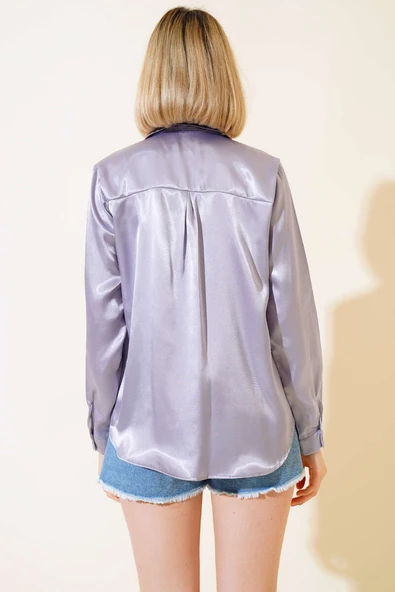 Saten Gömlek Gri - 3