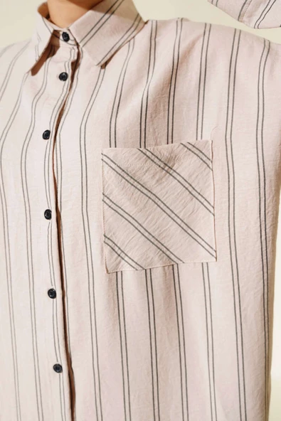 Çift Çizgili Tunik Bej - Resim 4