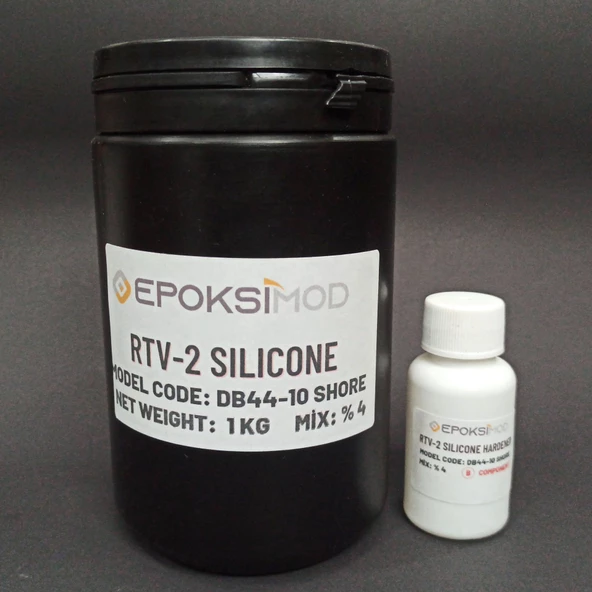 RTV 2 KALIP SİLİKONU 1. SINIF  YUMUŞAK SIVI SİLİKON 1 KG 10 SHORE BEYAZ RENK - 1