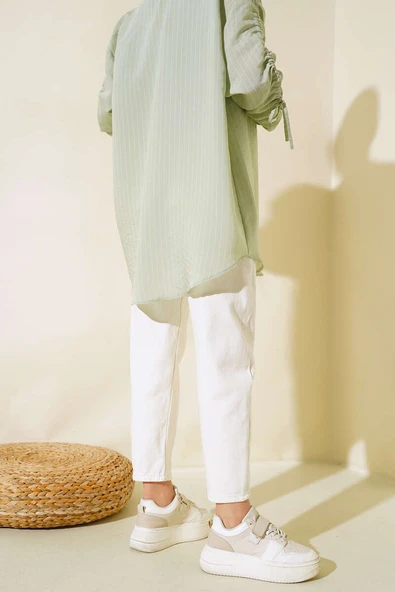 Paça Pensli Jean Pantolon Ekru - 3