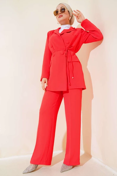 Krep Ceketli İkili Takım Alizarin ürün görseli 1