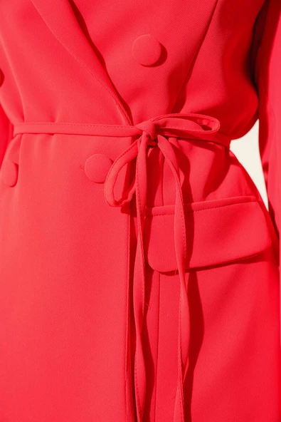 Krep Ceketli İkili Takım Alizarin - Resim 4