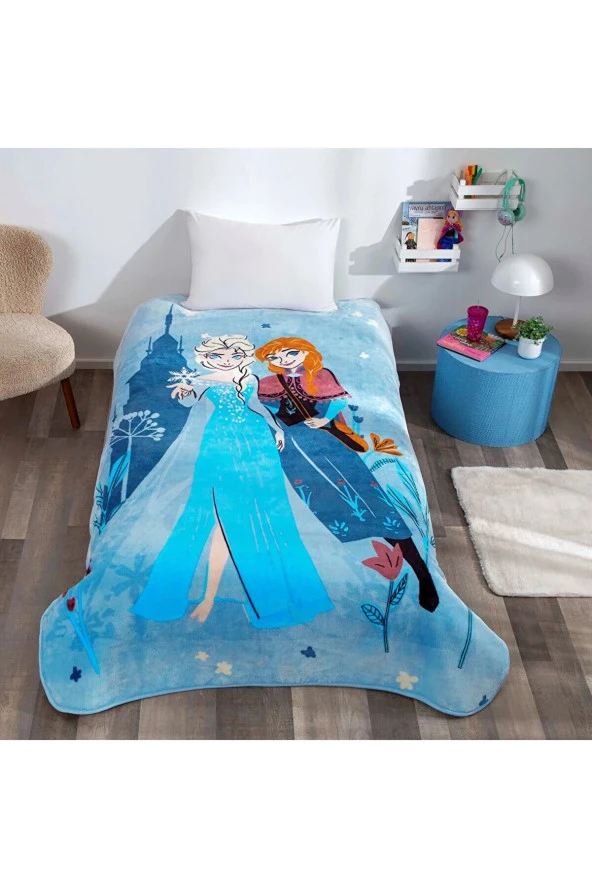 TAÇ Lisanslı Polyester Disney Frozen Flower Power Battaniye Tek Kişilik