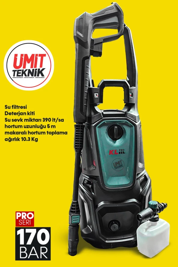 PROXTECH-KLYüksek Basınç Profesyonel Zemin,Cam,Halıi,koltuk Yıkama 2500W 170Bar Basınçlı Yıkama Makinesi - 2