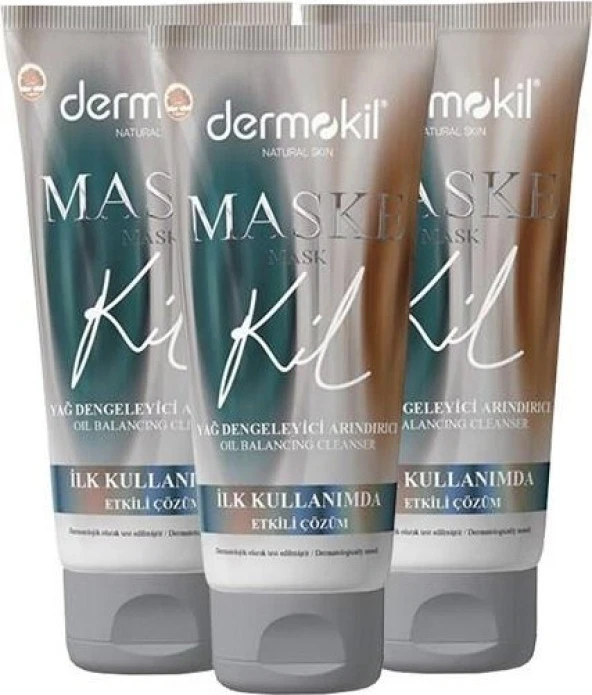 Dermokil Yağ Dengeleyici Ve Arındırıcı Yüz Kil Maskesi 75 Ml X 3 Adet