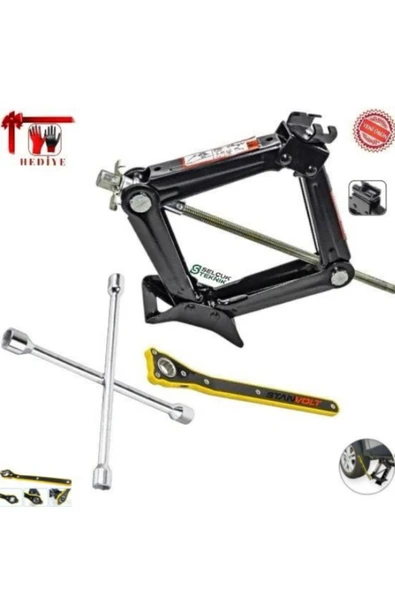 Kriko CırCır Kollu 1,5 Ton ve Bijon Anahtarı 2'li Set - 3
