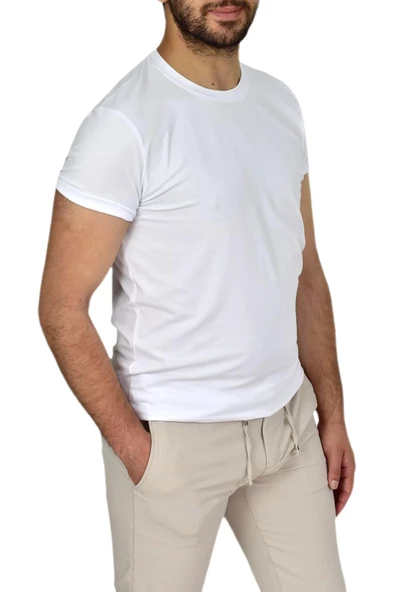 Erkek Sıfır Yaka Tişört 4380 BGL-ST03795 - Resim 4