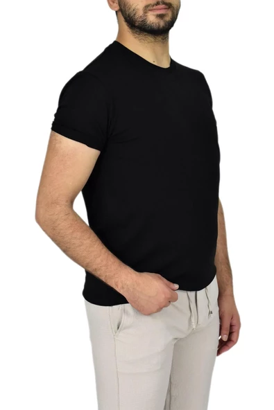 Erkek Sıfır Yaka Tişört 4380 BGL-ST03795 - Resim 7