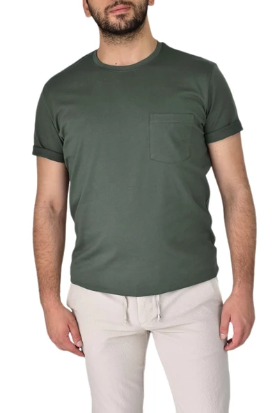 Erkek Sıfır Yaka Cepli Tişört 10400 BGL-ST03794 - Resim 2
